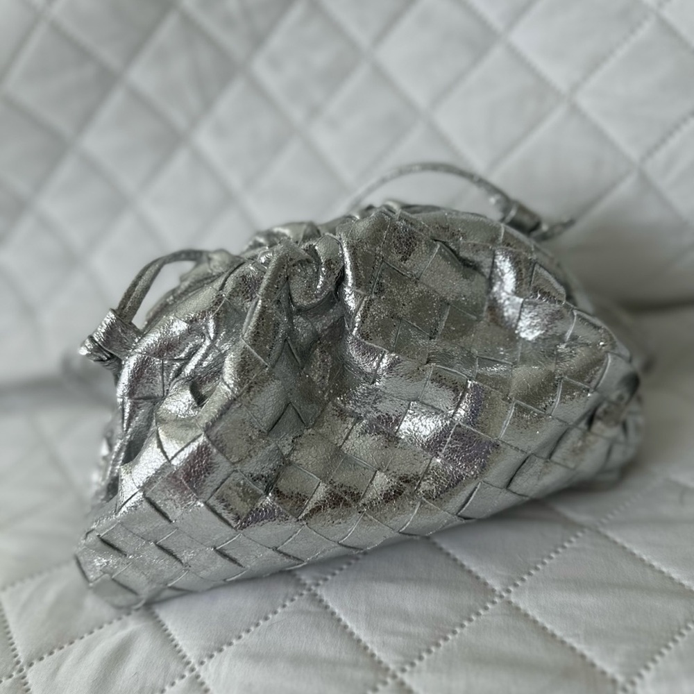 Bottega Style Pouch in Metallic